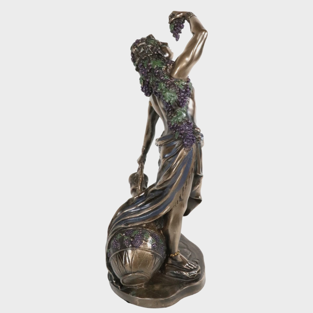 Side view bronze Dionysus Figurine with barrel