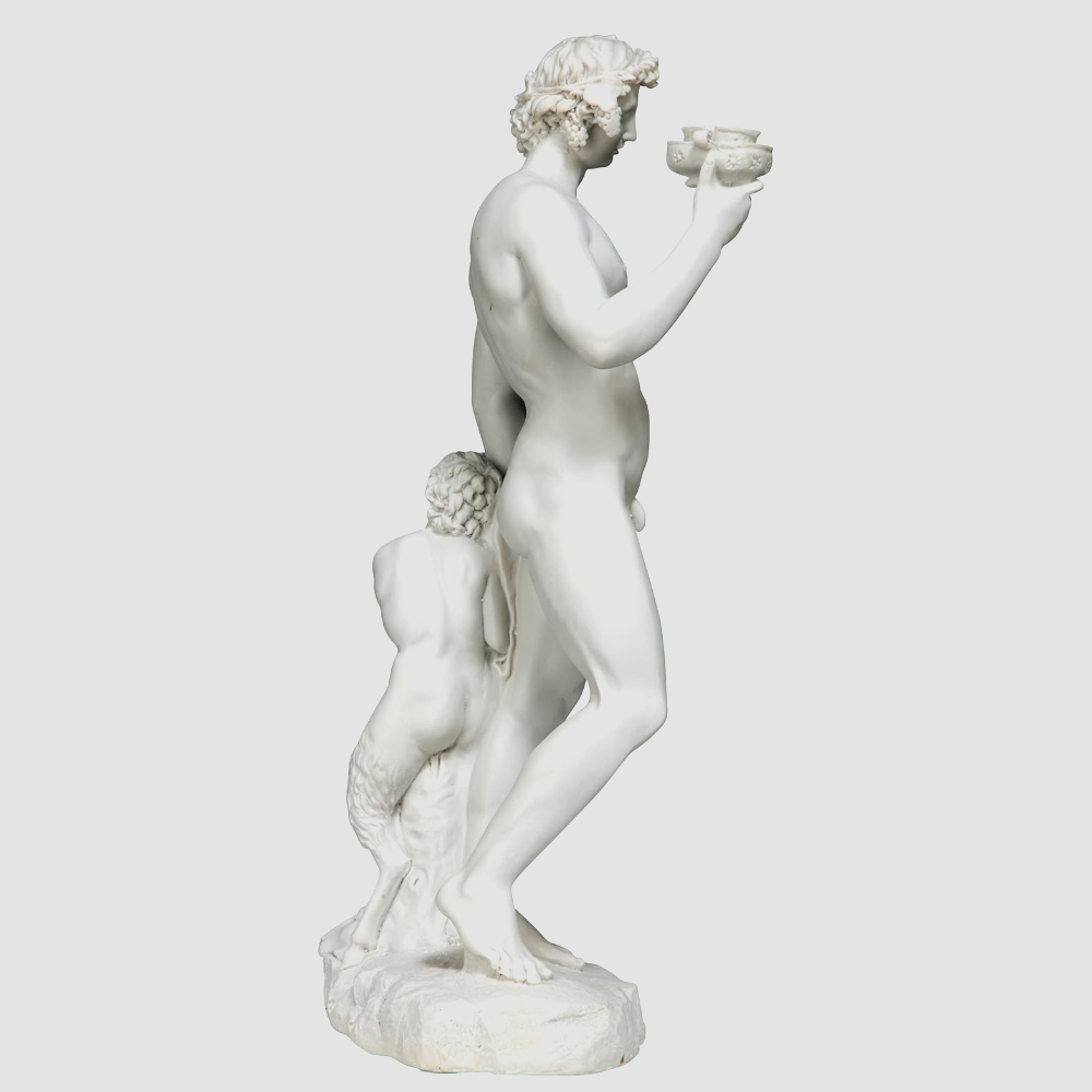Side view marble Bacchus God statue