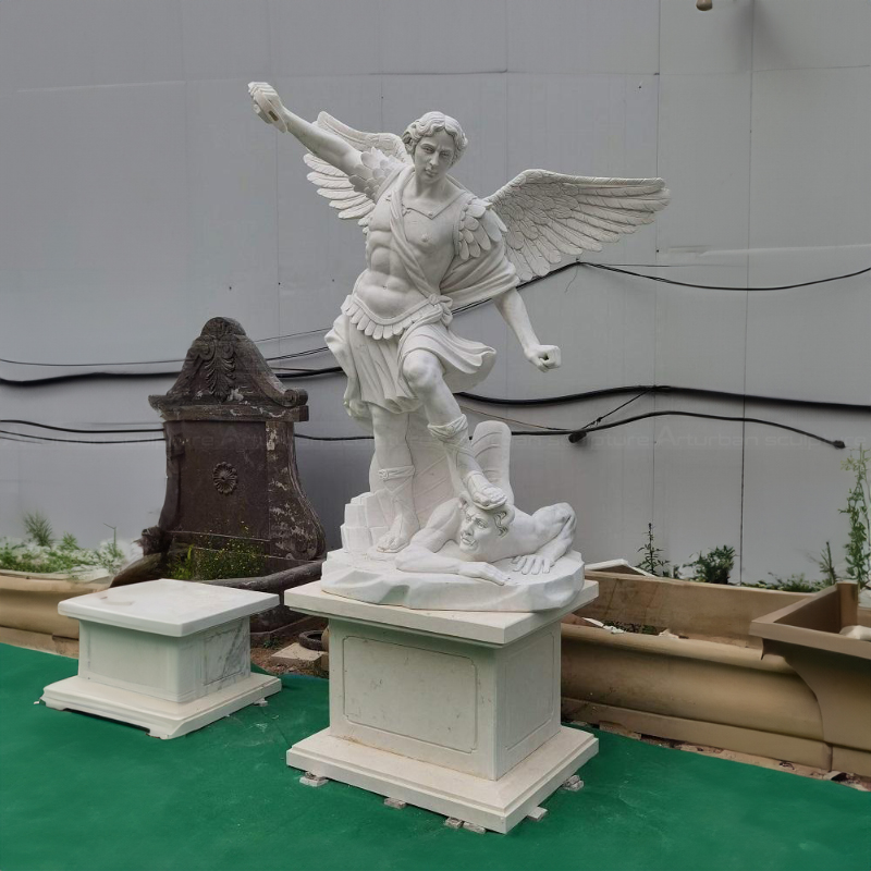 St Michael Stone Statue triumph
