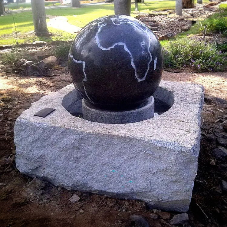 Stone Rotating Ball Water Fountain feature
