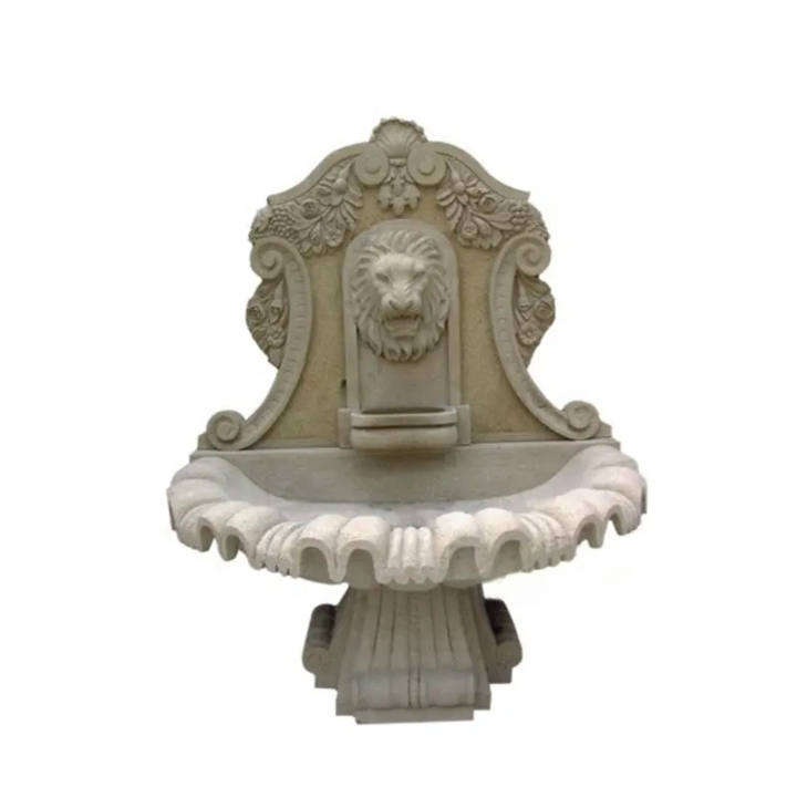 Wall Mounted Lion Head Fountain marble basin
