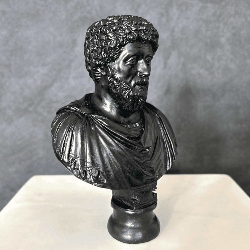 black Marcus Aurelius Bust fiberglass Statue