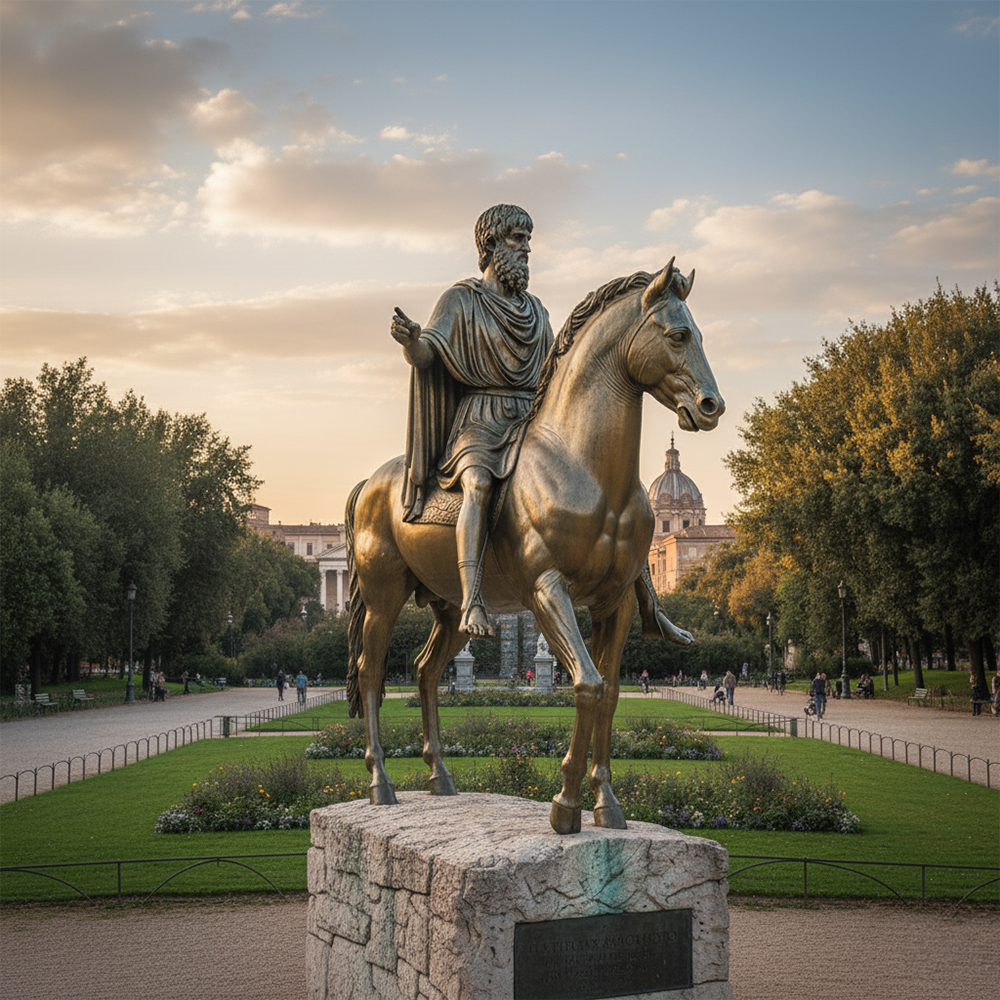 bronze Equestrian Portrait of Marcus Aurelius statue
