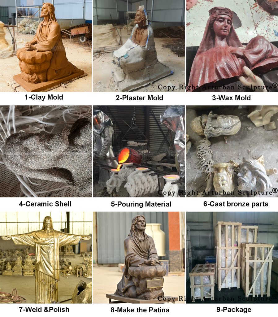 bronze-Gethsemane-Jesus-statue-for-sale-prduction-process