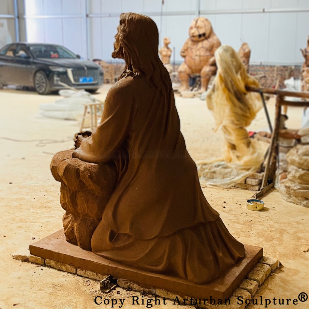 clay mold of Gethsemane Jesus statue for sale (3)