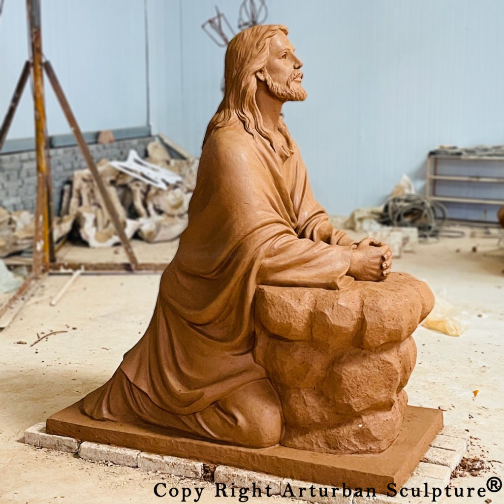 clay mold of Gethsemane Jesus statue for sale side view(2)