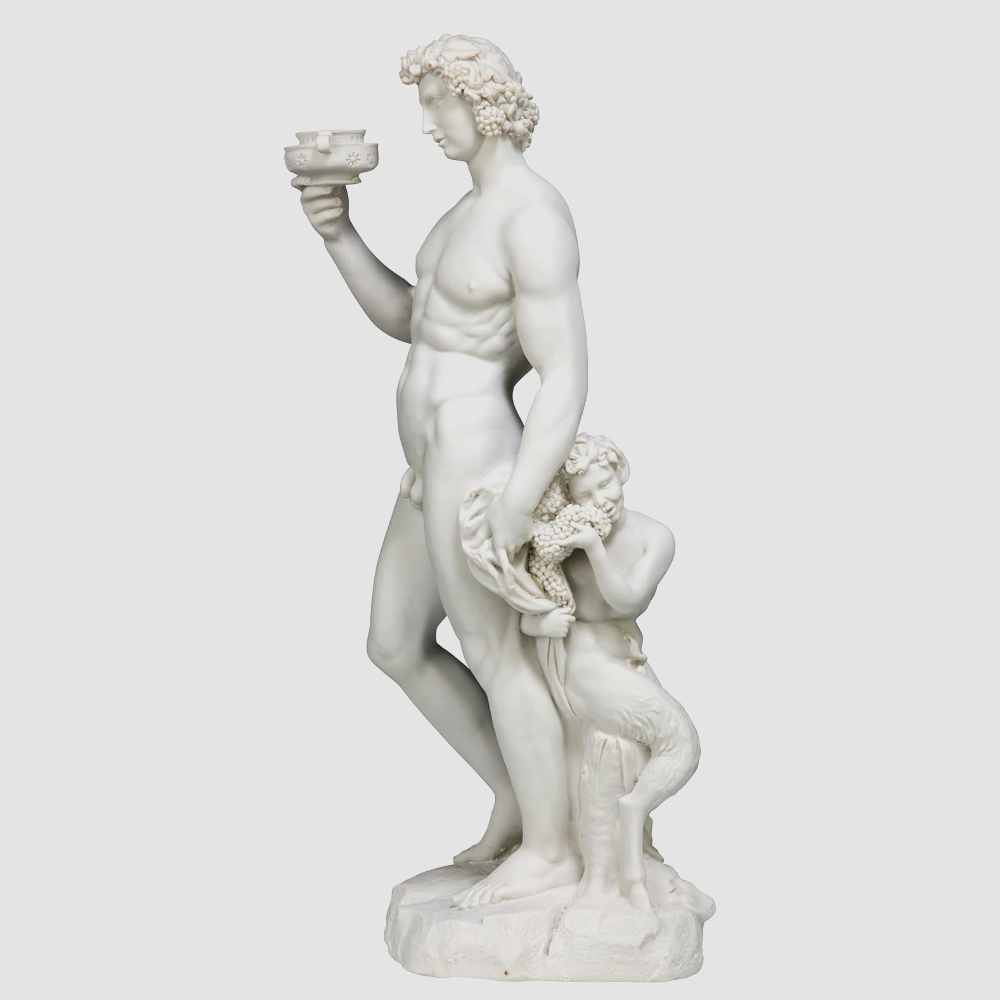 marble Bacchus God with little satyr statue
