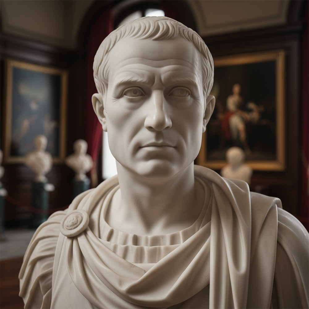 marble Bust of Julius Caesar for Sale closeup