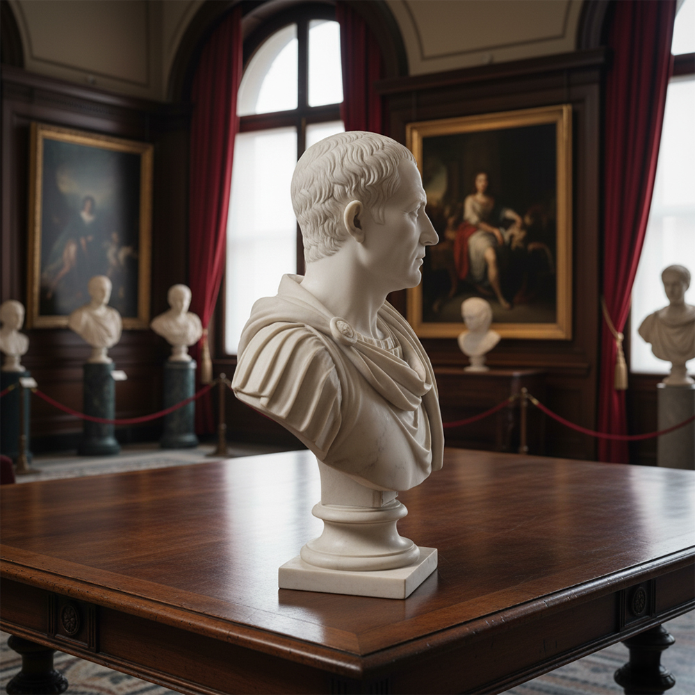 marble Bust of Julius Caesar for Sale side