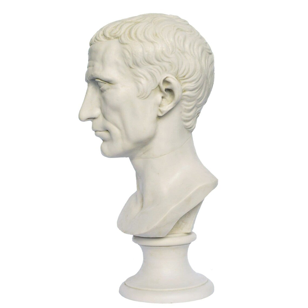 marble Julius Caesar Head Bust side view