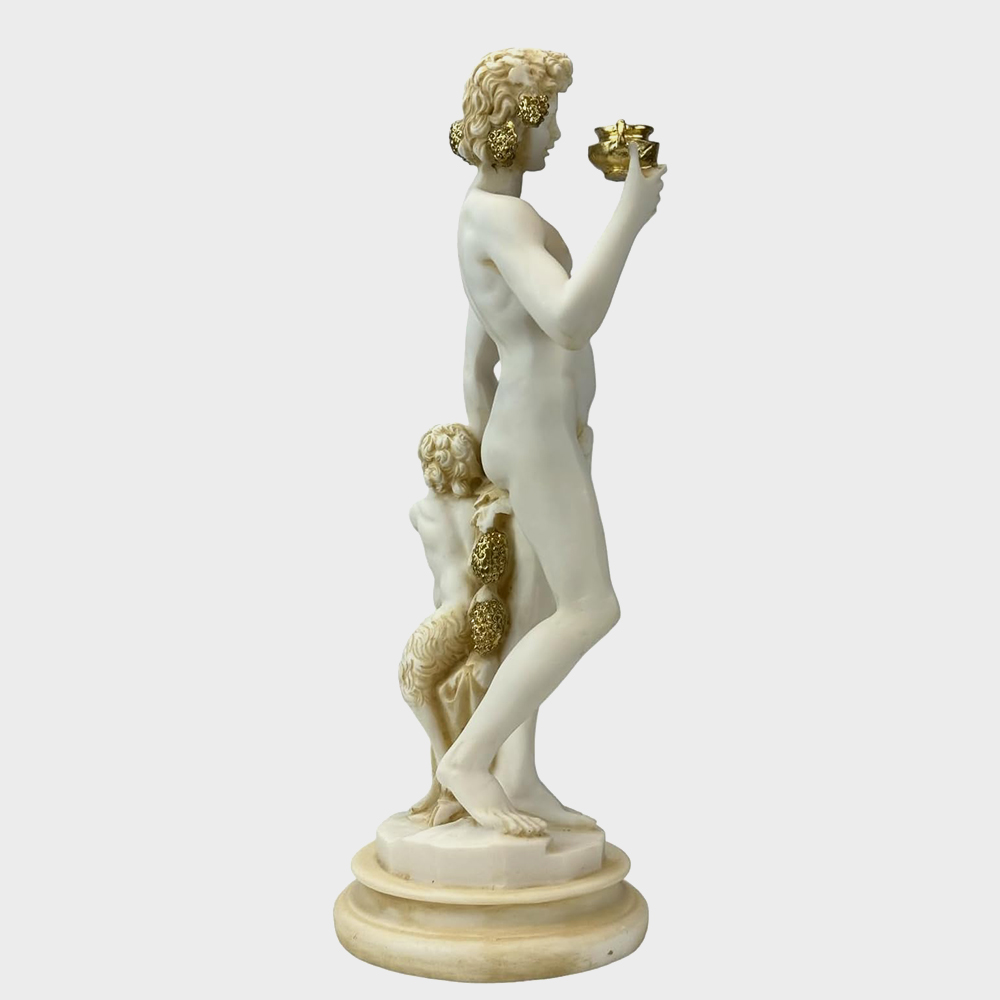 side view Michelangelo Sculpture Bacchus statue