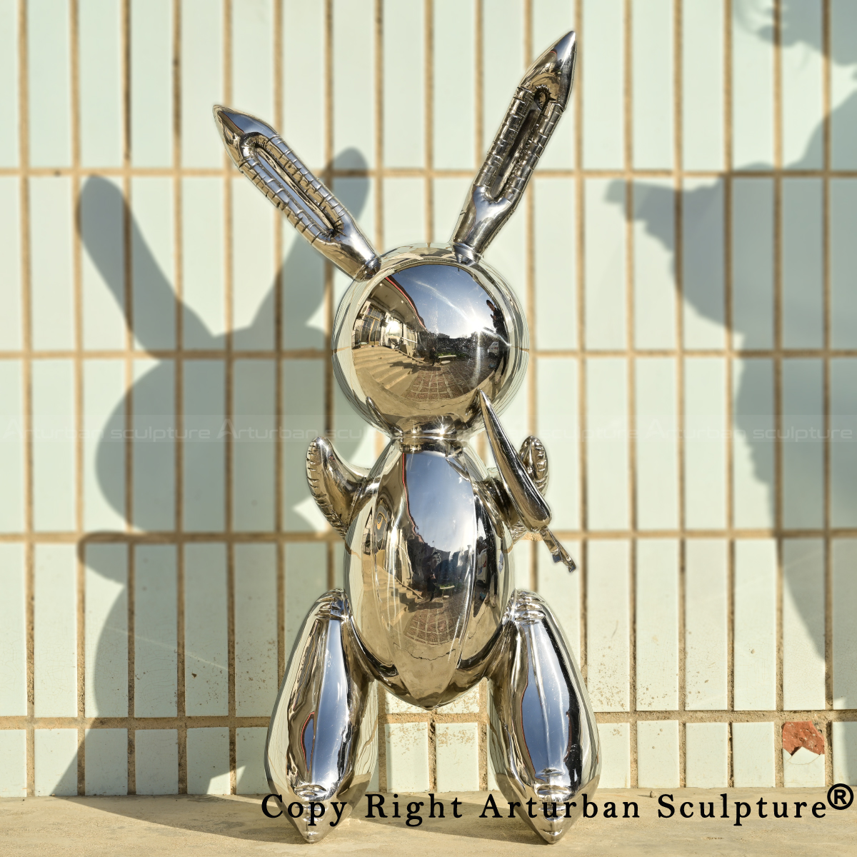 0 Jeff Koons Balloon Bunny stainless steel sculpture