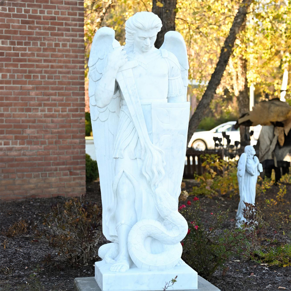 Marble St Michael the Archangel Statue Outdoor