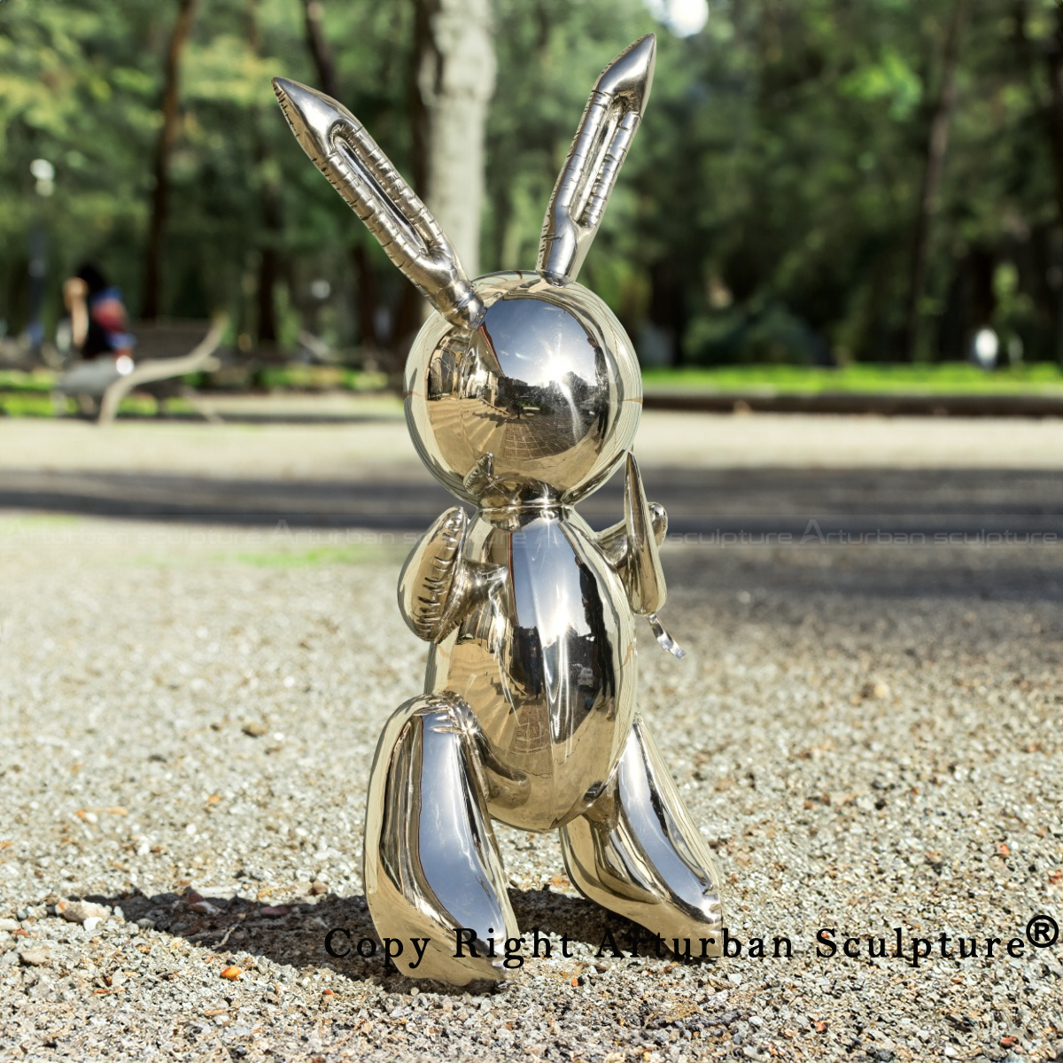 2-Koons Bunny Sculpture stainless steel polished statue