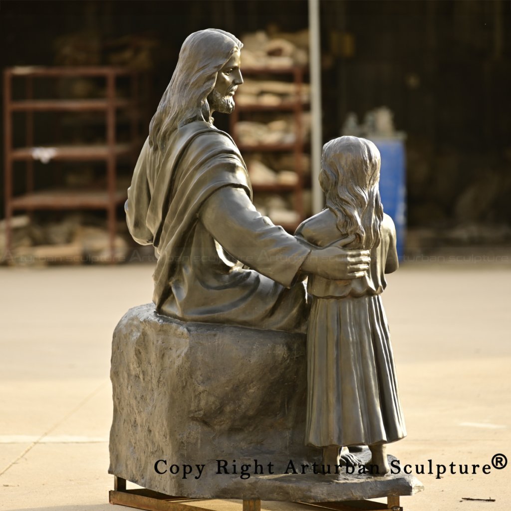 5 Jesus with Children Statue bronze outdoor