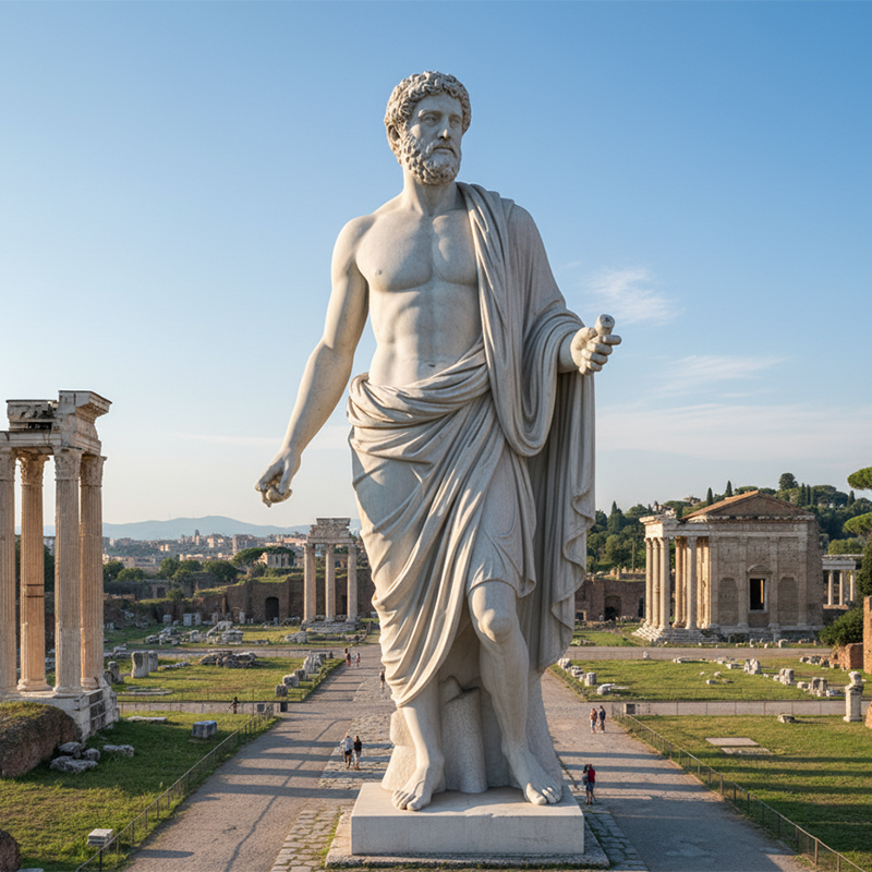 A Roman Man Sculpture marble statue
