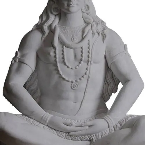 Adiyogi Shiva Sculpture white stone meditation