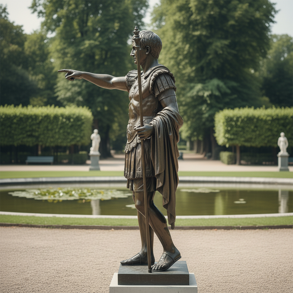Augustus of Prima Porta Bronze statue with hand Pointing