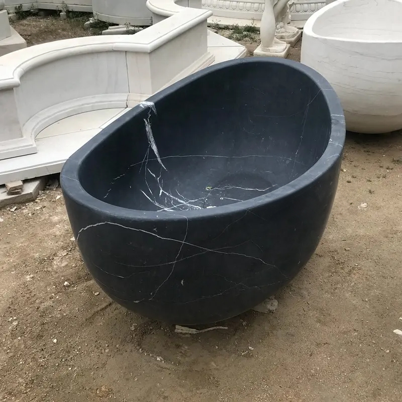 Black Marble Stone Bathtub