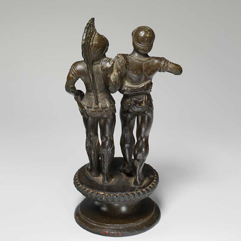 Bronze Etruscan Figurines ancient warriors back view