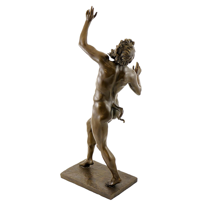 Bronze Faun dancing Sculpture back