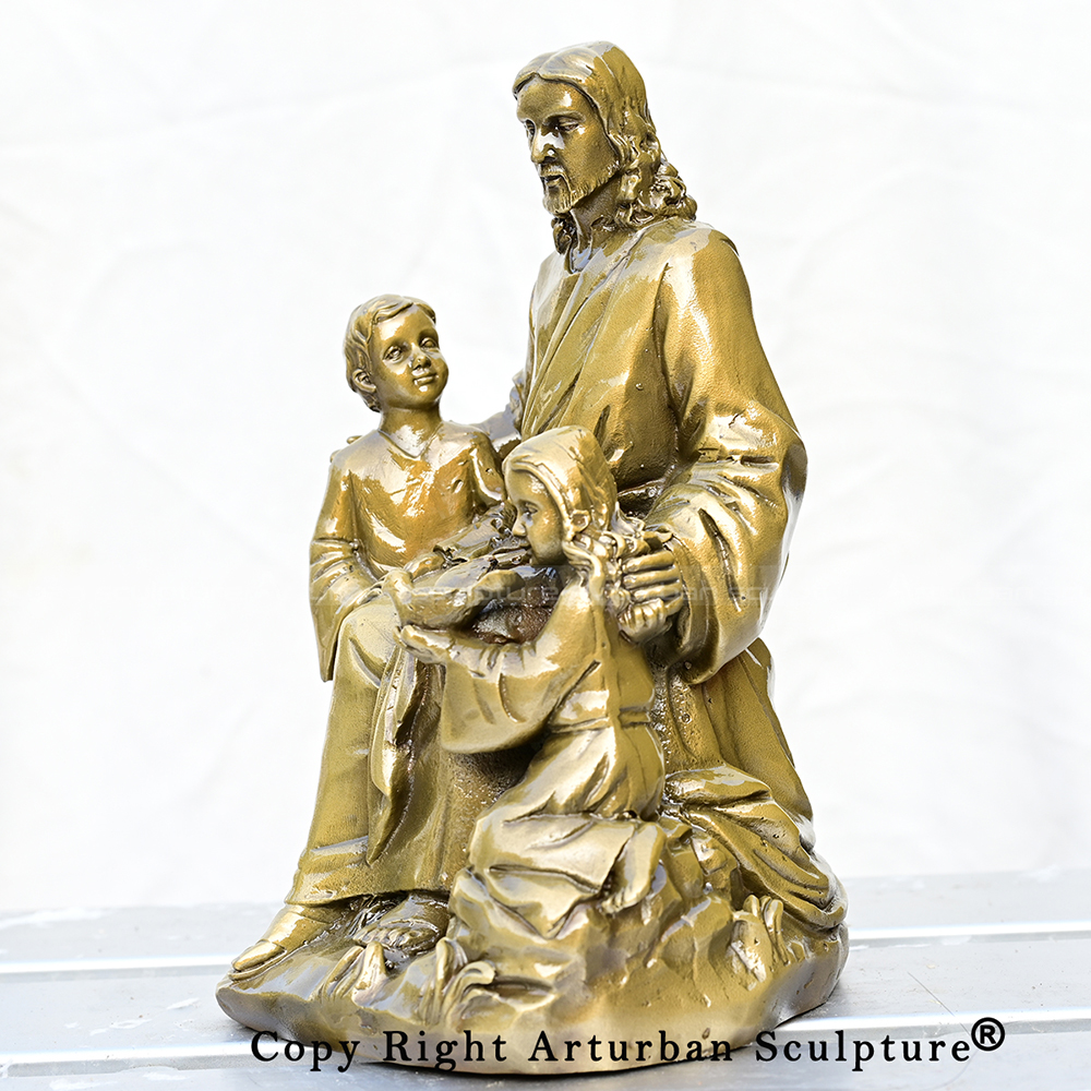 Jesus with Children Statue for Sale bronze religious sculpture