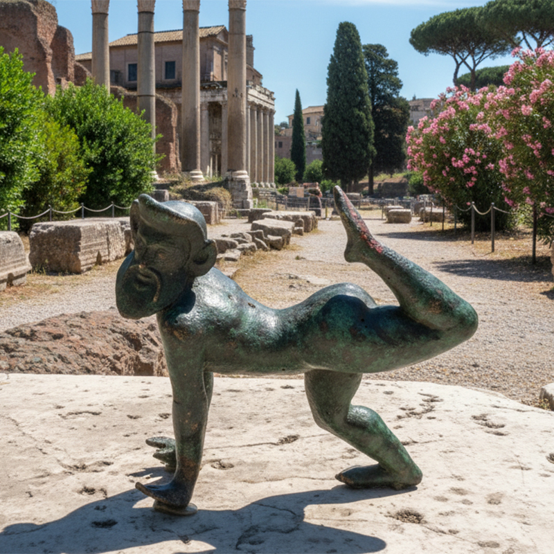 Bronze The Dancing Satyr statue outdoor