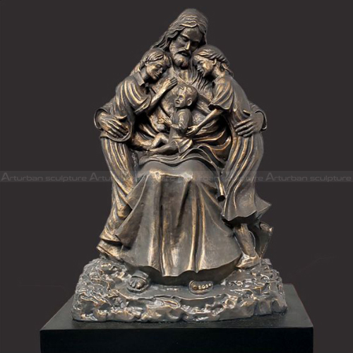 Catholic Jesus with Children Statue in bronze