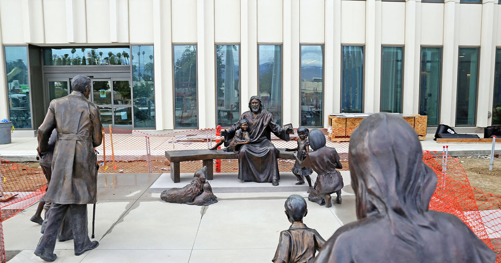 Come Unto Me sculpture located by the future hospital entrance