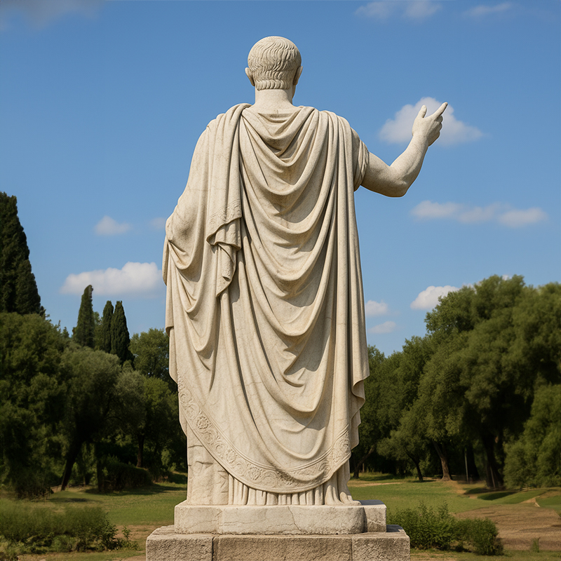 Constantine Marble Statue back drapery view