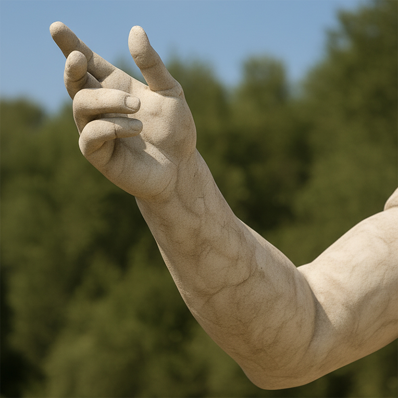 Constantine Marble Statue hand gesture detail