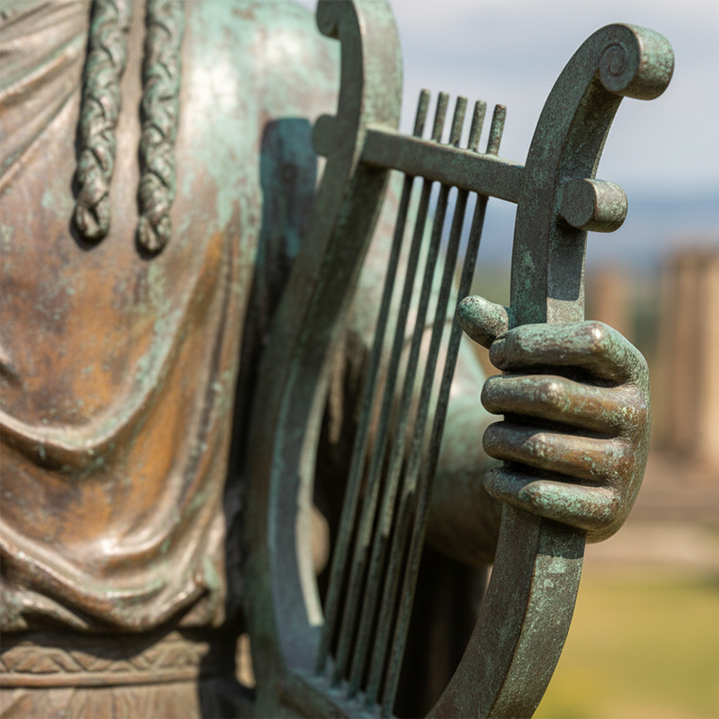 Etruscan Statue of Apollo Lyre detail