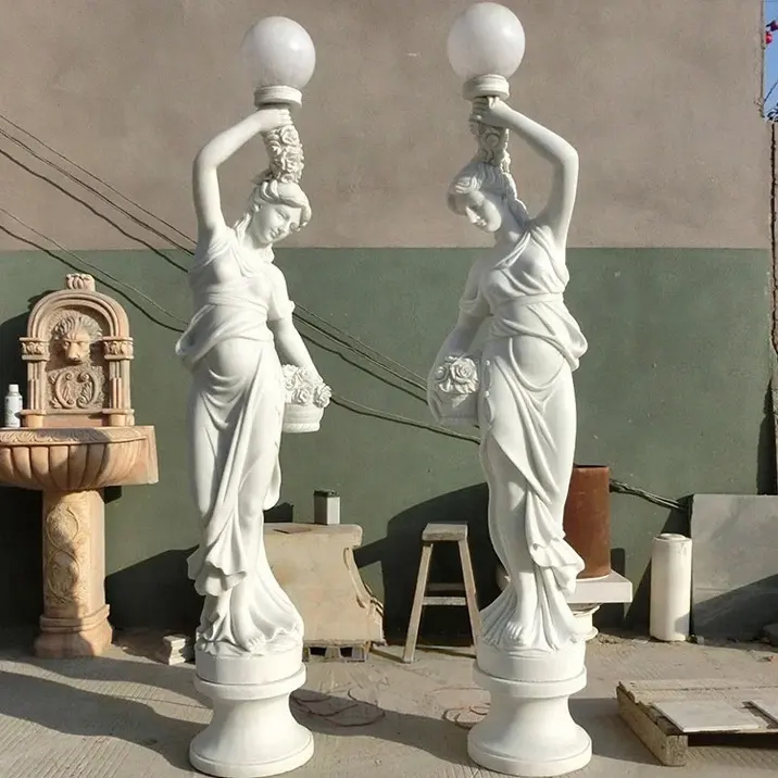 Floor Marble Lady Lamp outdoor sculpture