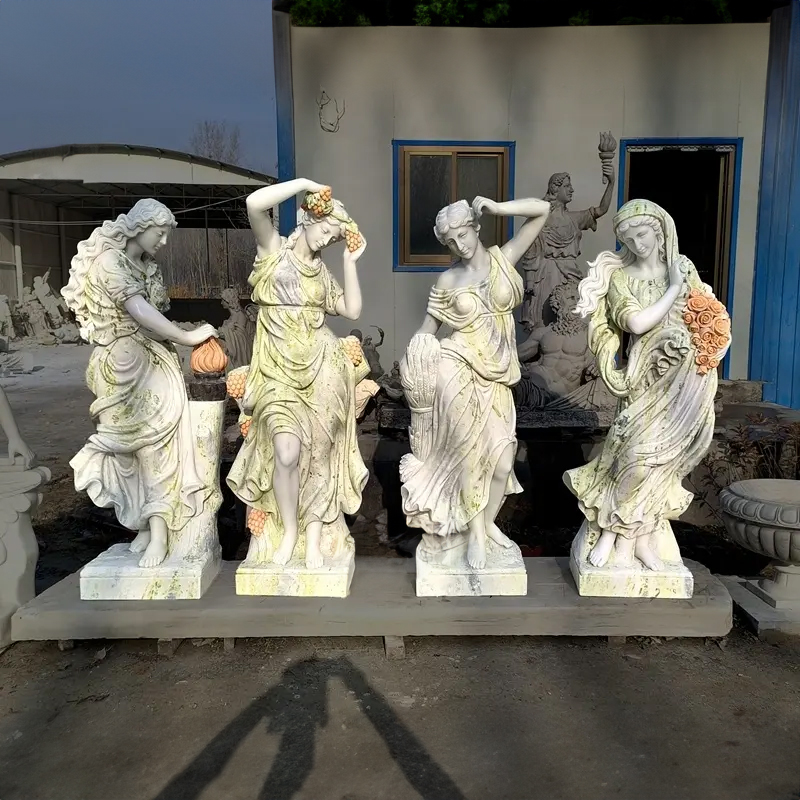 Four Seasons Garden Ornaments natural marble goddesses