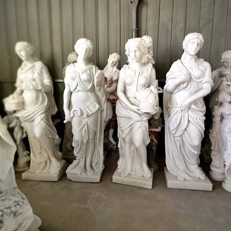 Four Seasons Goddess Statues Garden marble