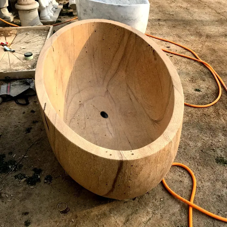 Free Standing Oval Tub solid marble bathtub