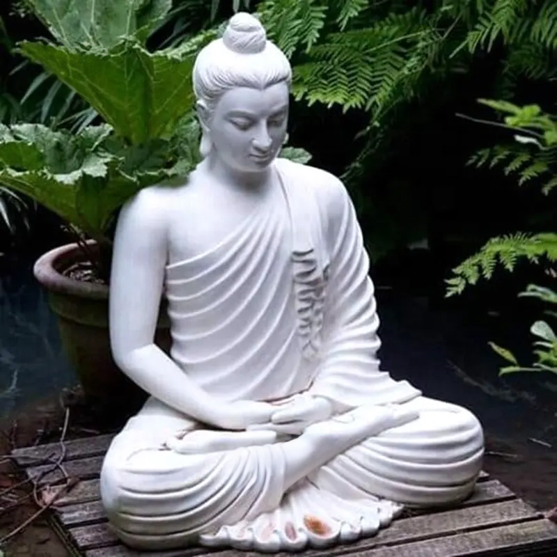 Gautama Buddha white marble Sculpture