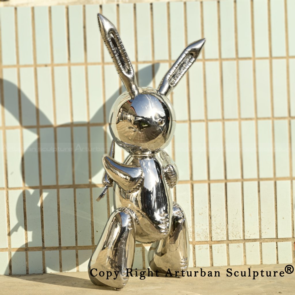 Jeff Koons Balloon Bunny mirror finish sculpture