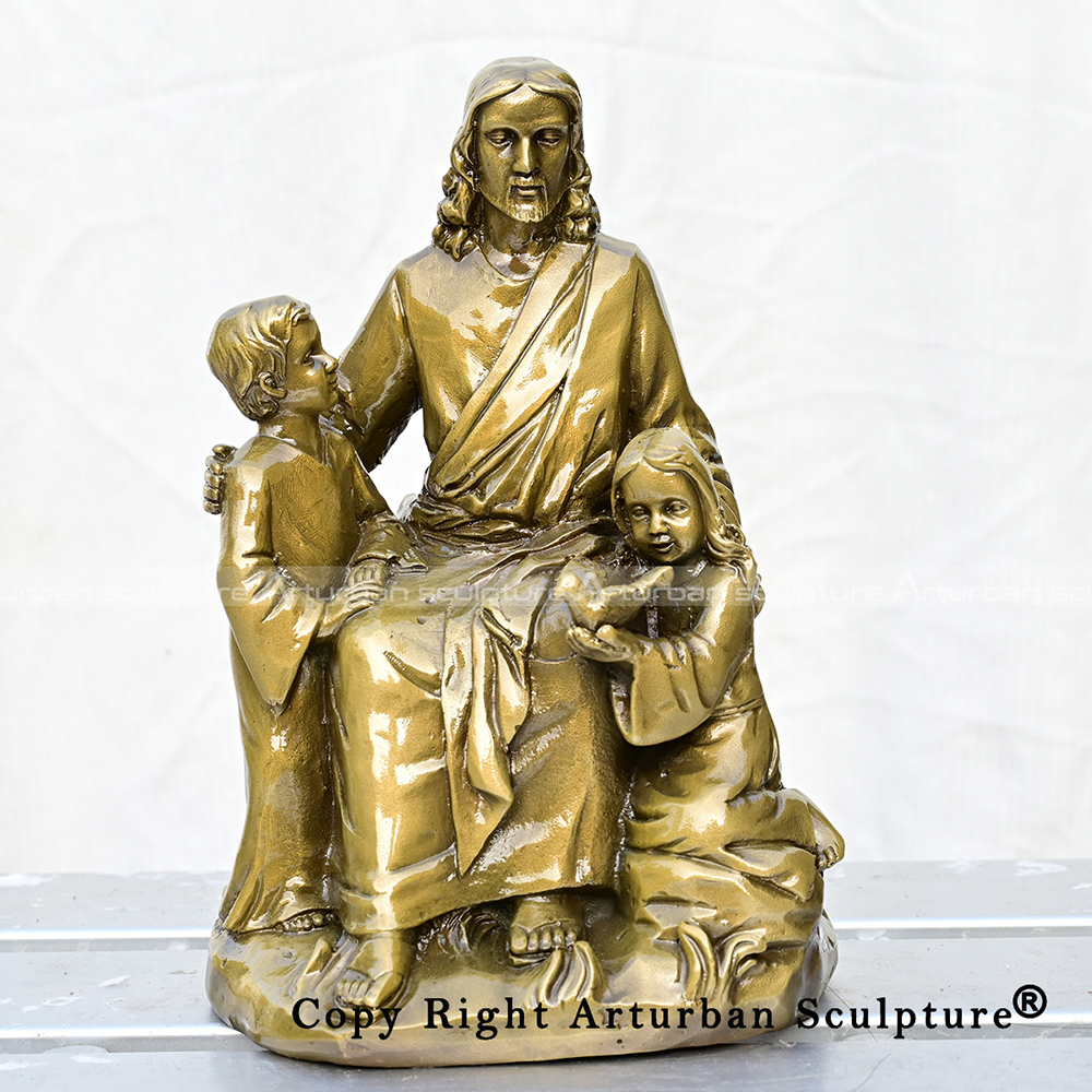Jesus with Children Statue for Sale bronze religious sculpture