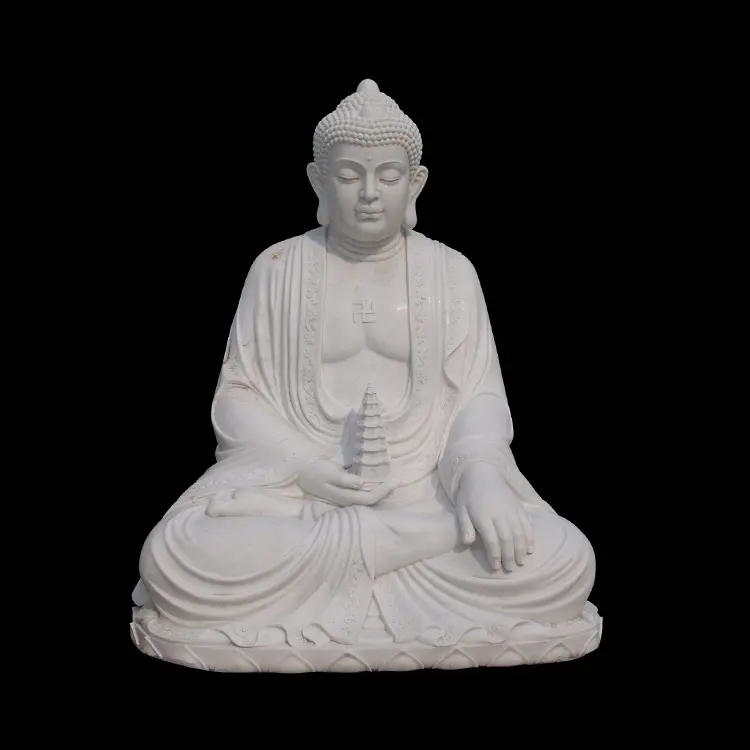 Large Meditating Buddha Statue Marble