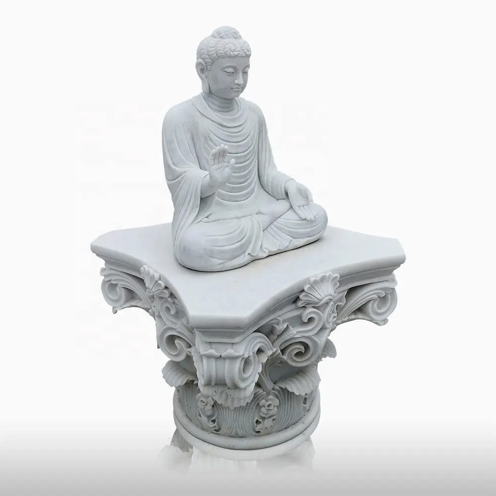Large Seated Buddha marble statue