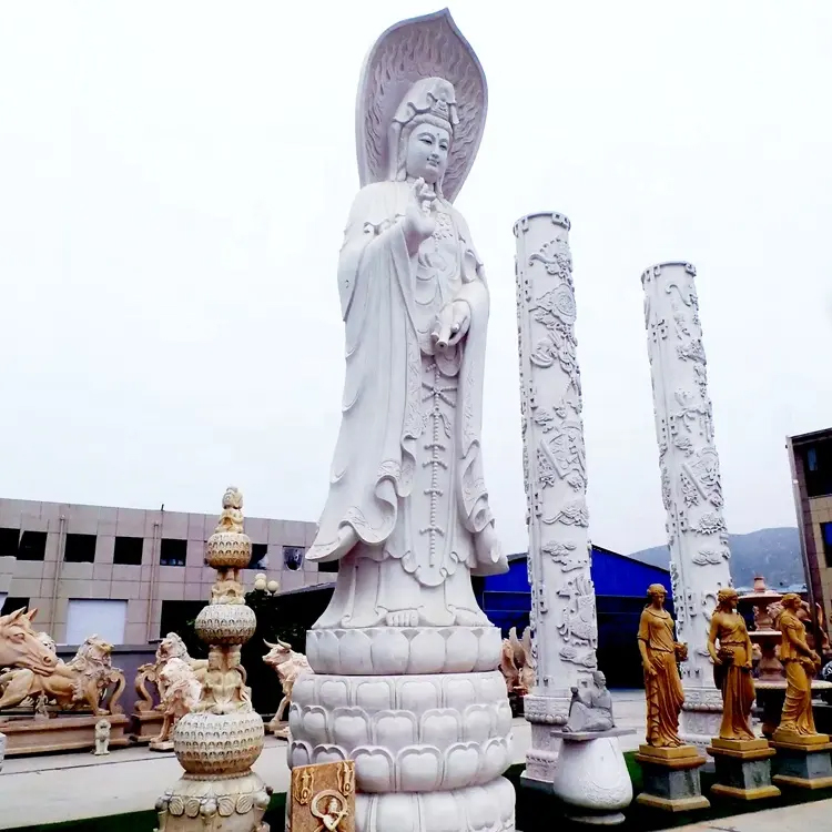 Large White Guanyin Statue temple sculpture