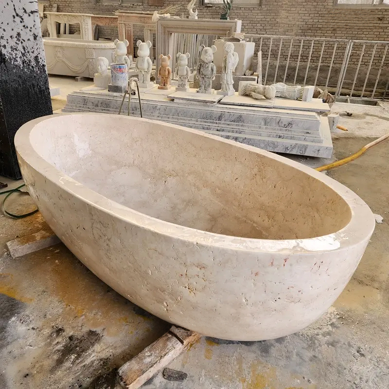Marble Freestanding Bath oval stone bathtub