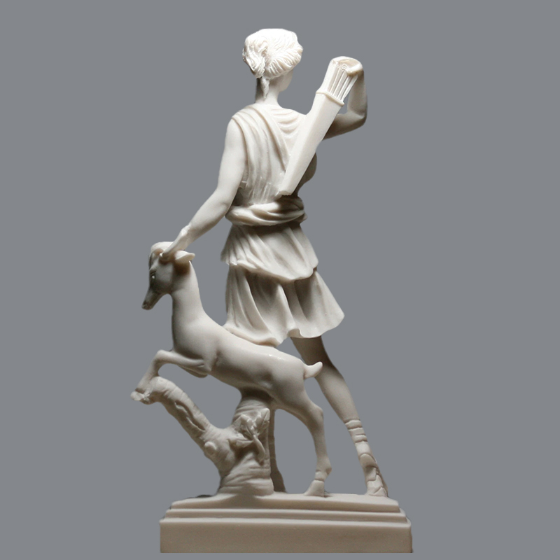 Marble Greek Goddess Diana Statue back