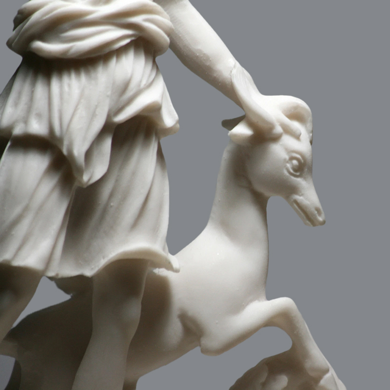 Marble Greek Goddess Diana Statue detail
