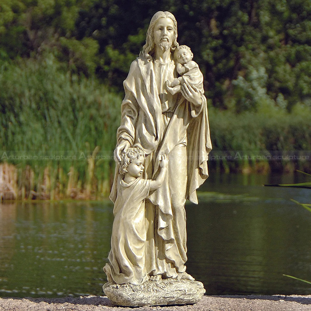 Marble Life Size Jesus with Children Statue