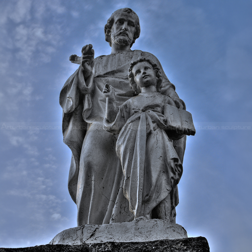Marble St Joseph and Jesus Statue