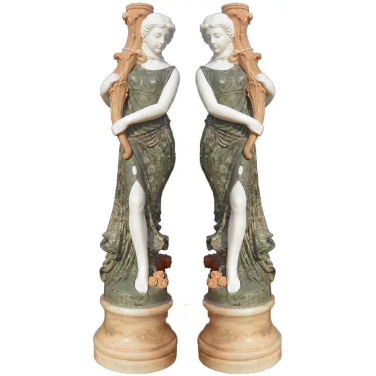 Marble Standing Lady Lamp classical sculpture