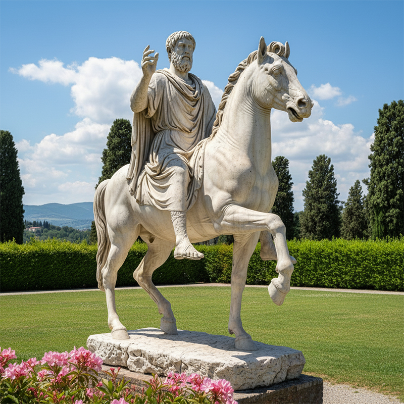Marcus Aurelius Statue Replica marble statue front view
