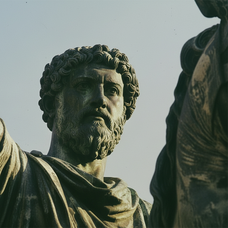 Marcus Aurelius Statue for Sale bronze detail